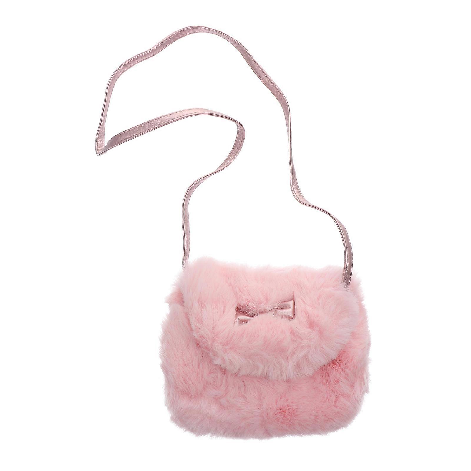 Lovely Plush Crossbody Bag Cartoon Storage Handbag Lightweight Single Shoulder for Shopping Outings Parties Present