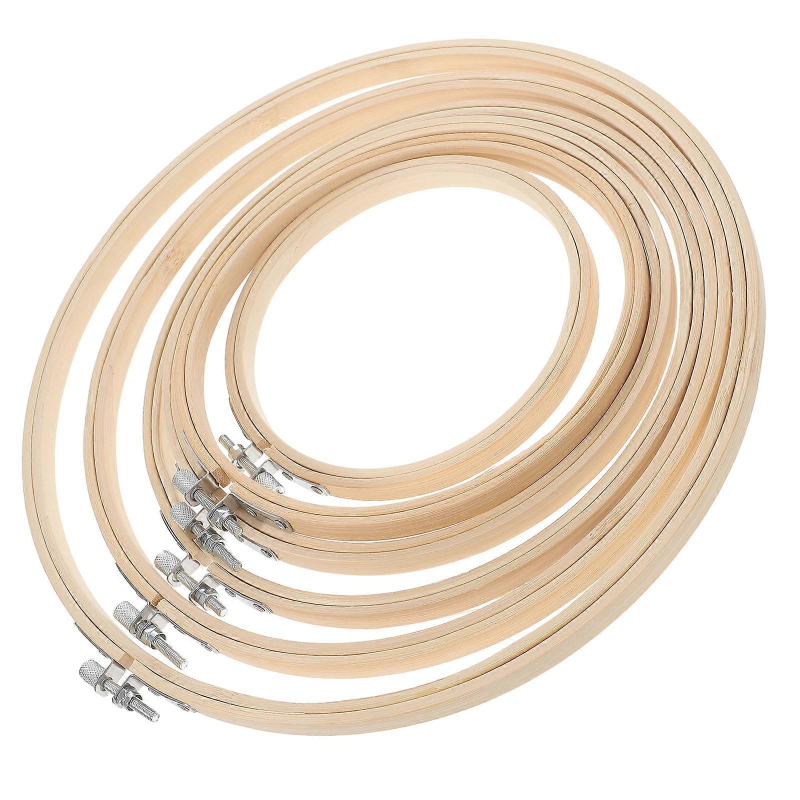 6Pcs Embroidery Hoops for DIY Sewing Craft Adjustable Stitching Hoops Set