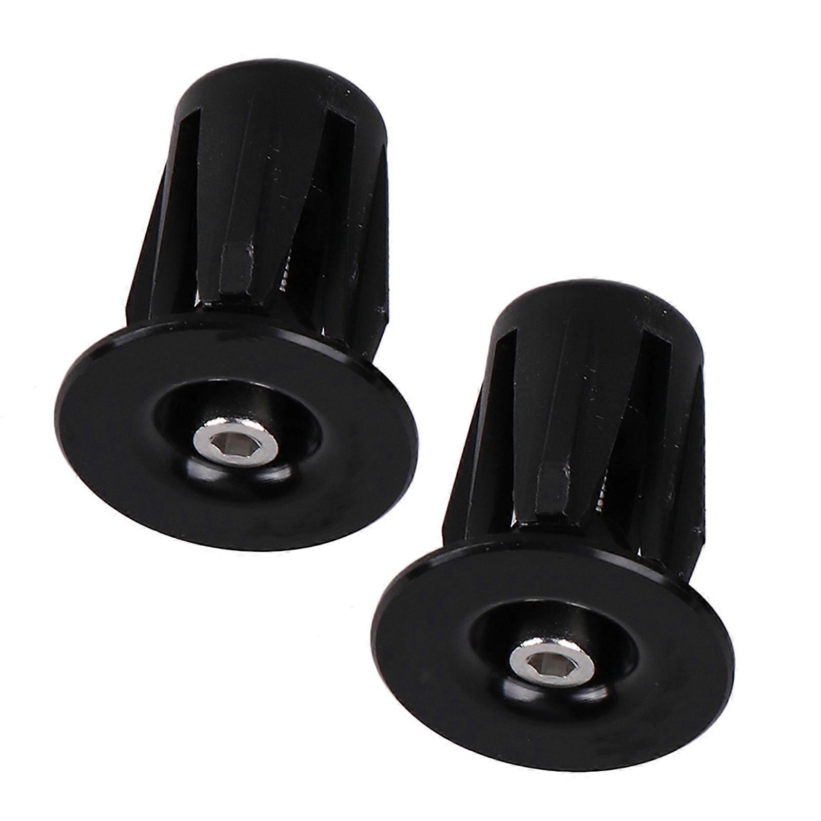 Racing Bike Handlebar Plugs 1 Pair Aluminum End Plugs Protect Bike Handlebar Ends Easy To Install And Remove Black