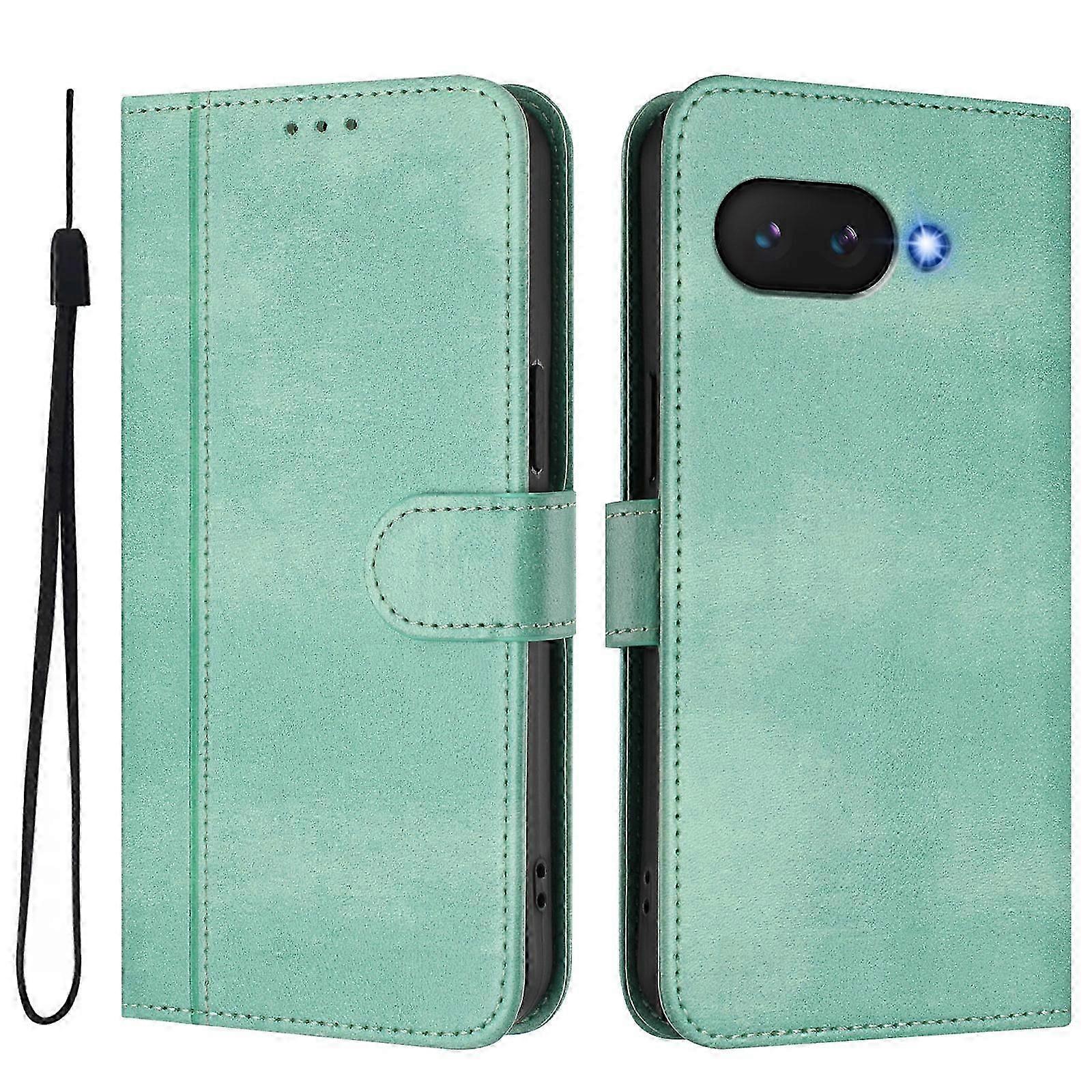 Compatible For Google Pixel 9a Cases Wallet Stand Retro Texture Leather Phone Cover with Lanyard