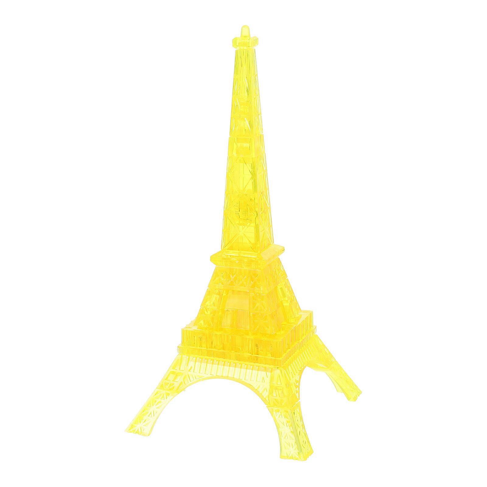 Eiffel Tower Crystal Puzzle Cognitive Development Activity for Children Yellow Plastic Indoor Set