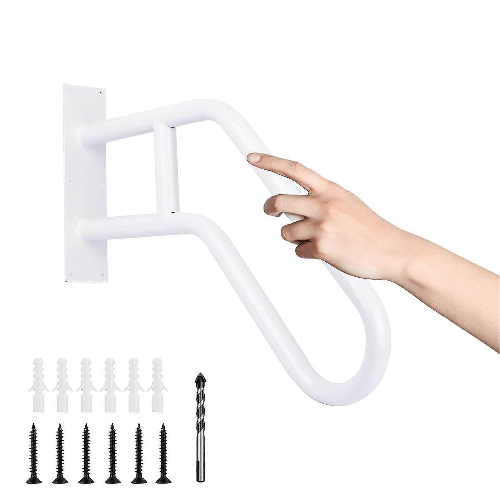 Handlauf 72 cm Längen U-förmiges Wandmontage Geländer für 1-3 Stufen, Außenbereich Treppen, Veranda, Garage, Weiß