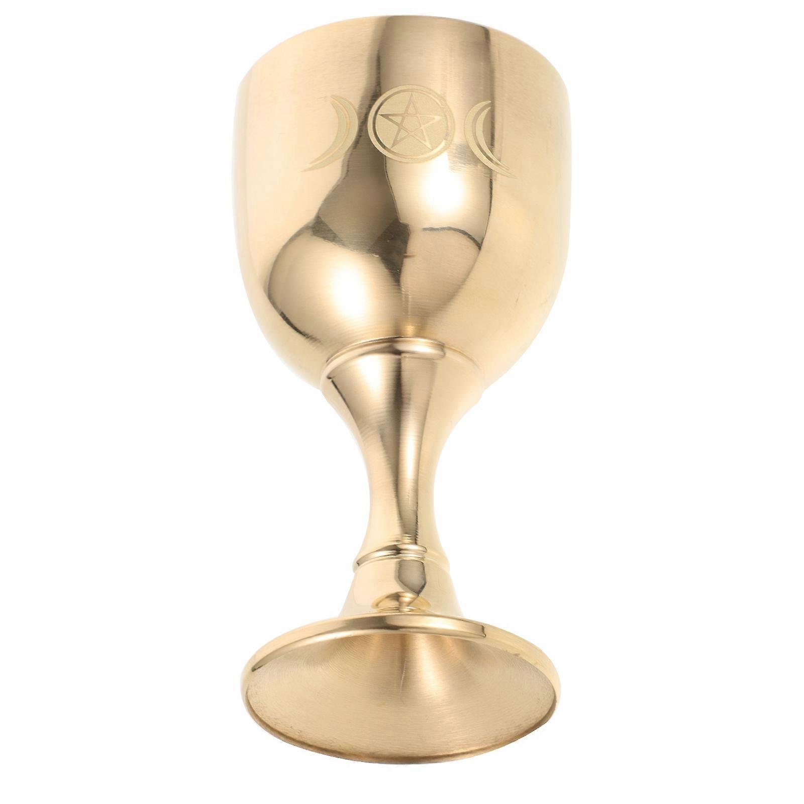 Brass Goblet for Decoration Golden Color Multi-purpose Wine Cup or Collectible 4.5 Inches
