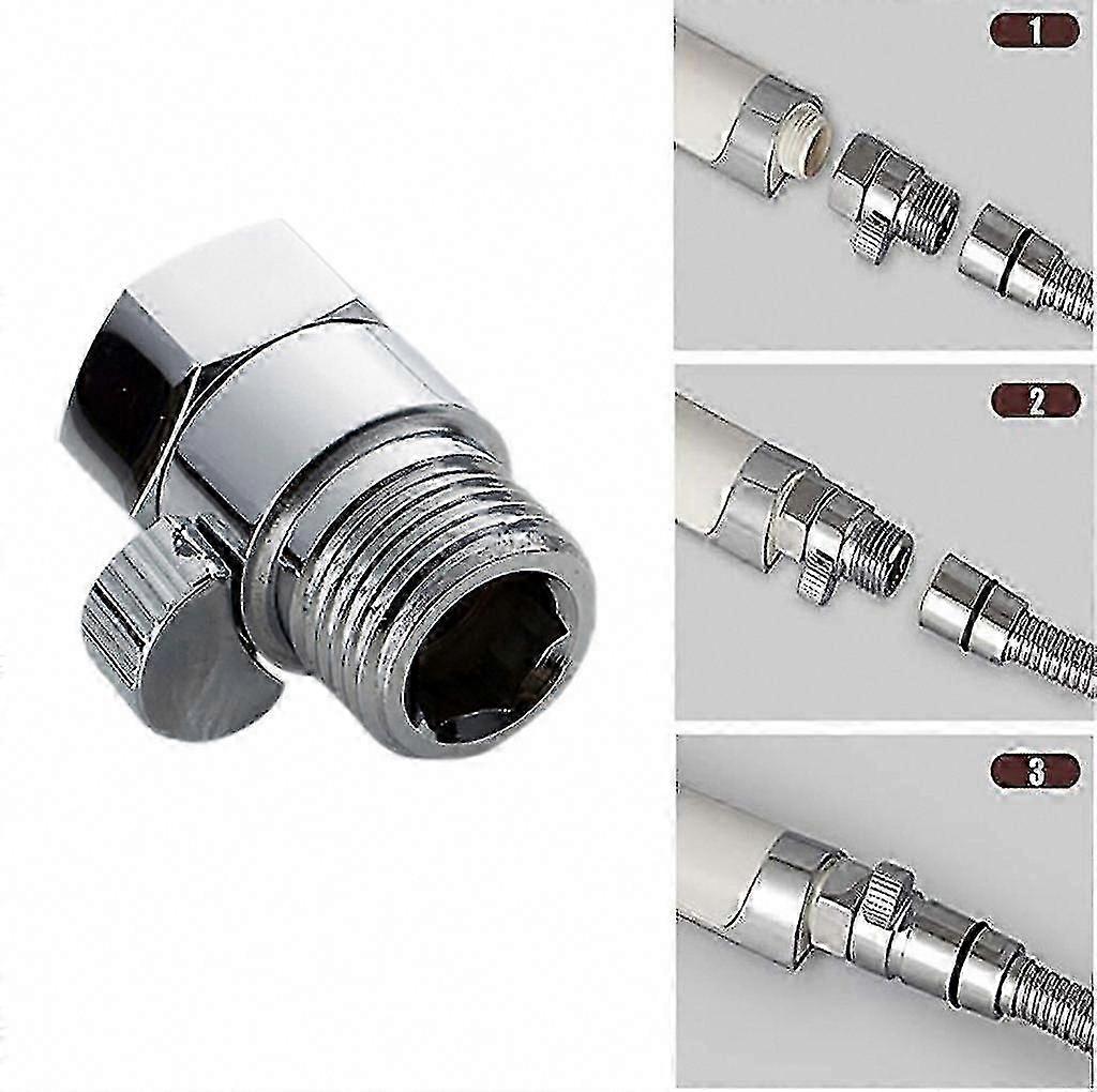 Shower Head Stop Valve Switch Connector with Spray Gun & Quick Open Water Flow Regulator