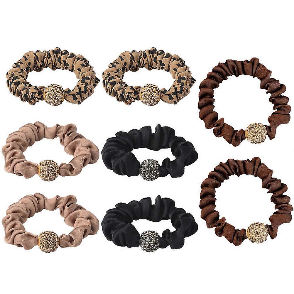 女性用ヘアバンド 8個弾性ホルダーオフィスおよび学校用色