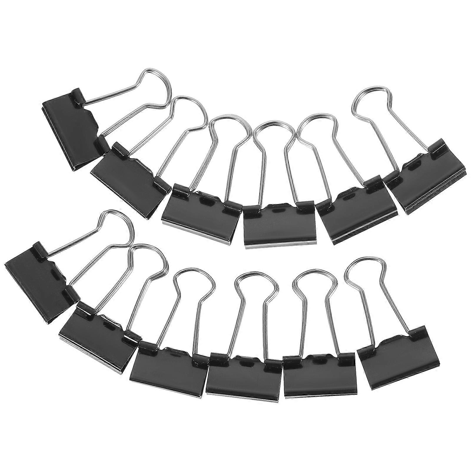 Document Fixing Clip 24Pcs Binder Clips Appropriate For Office Supplies Black Versatile Long Tail Design File Management