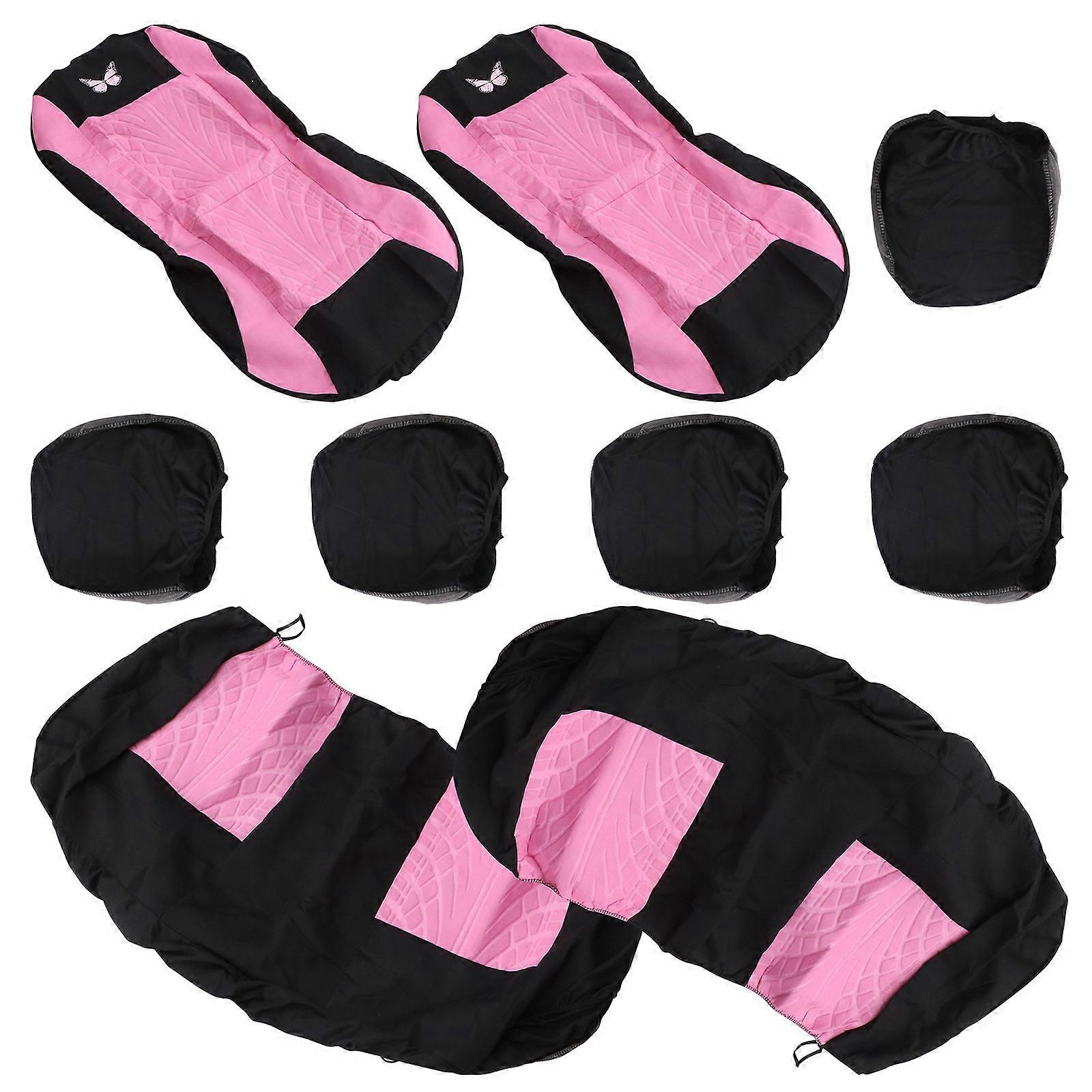 Wear Resistant Car Seat Covers 9Pcs For Car Owners Universal Fit Protective Mat Assorted Color Daily Use Vehicle Accessories