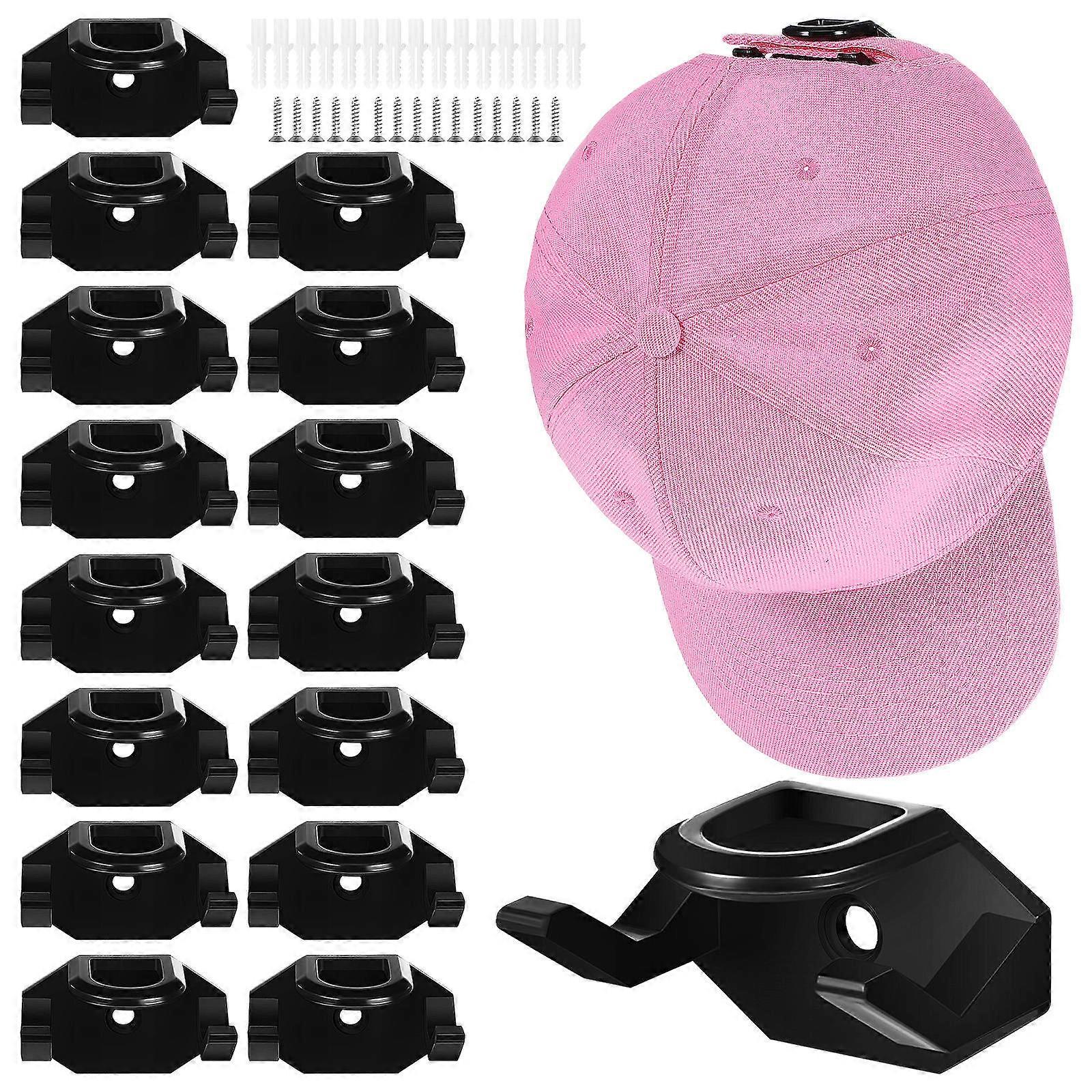 16 Pcs Hat Hooks Wall Mount Adhesive Display Rack Organizer Hat Hangers