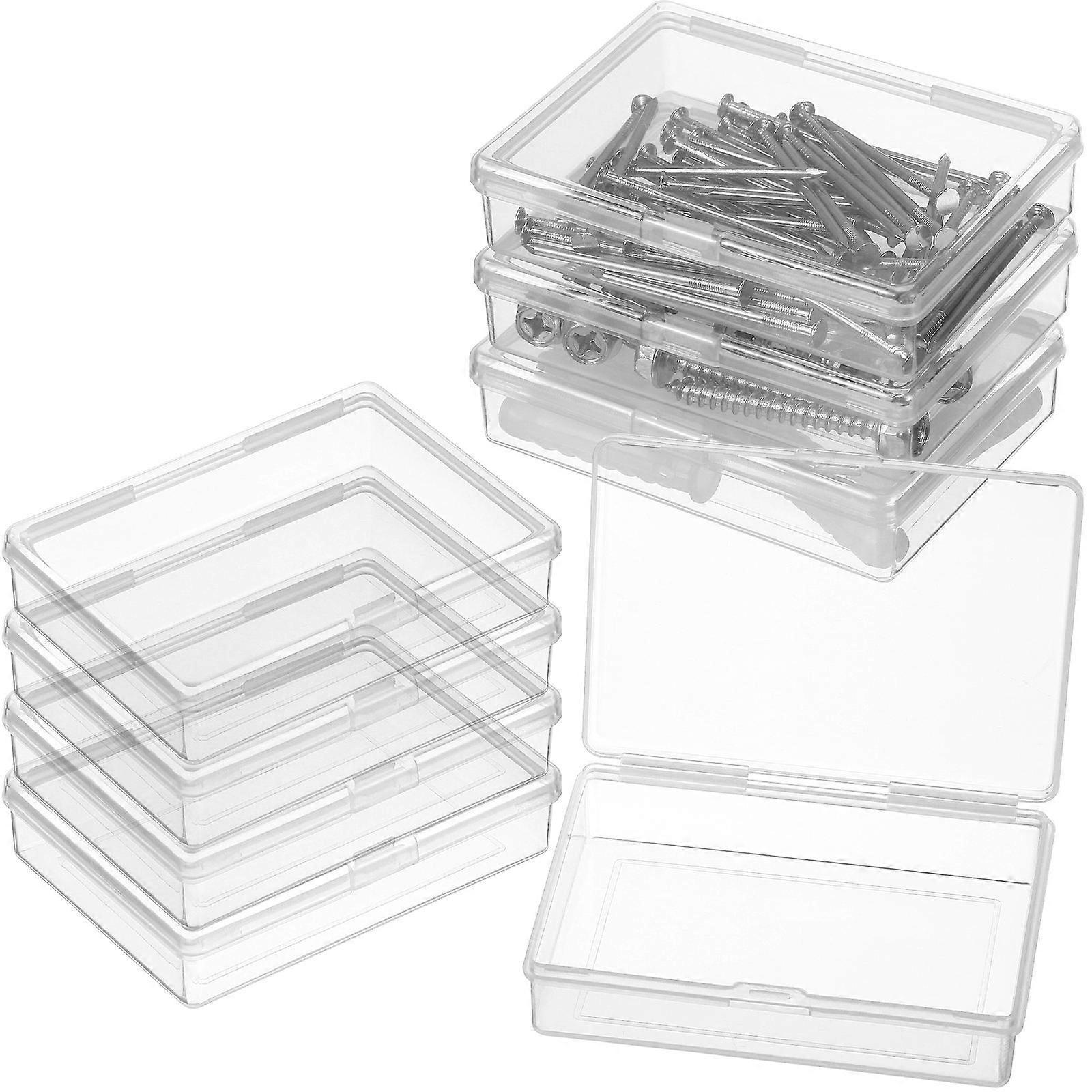 8pcs Clear Plastic Storage Boxes with Lids – Compact Jewelry Organizer, Bead Container & Craft Case for Small Items – Durable Home Organization