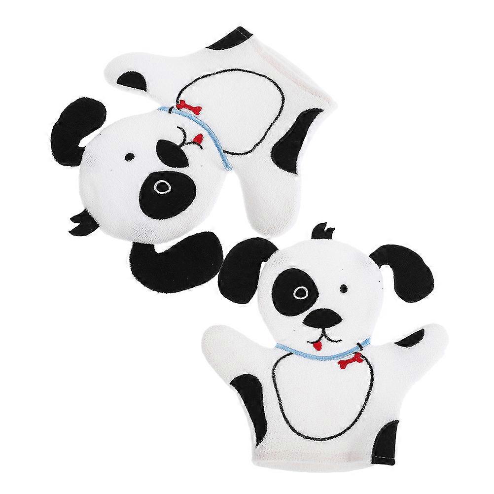 Bath Gloves 2pcs Gentle Exfoliating Mitts Fun Dog Design Soft Durable for Bathing