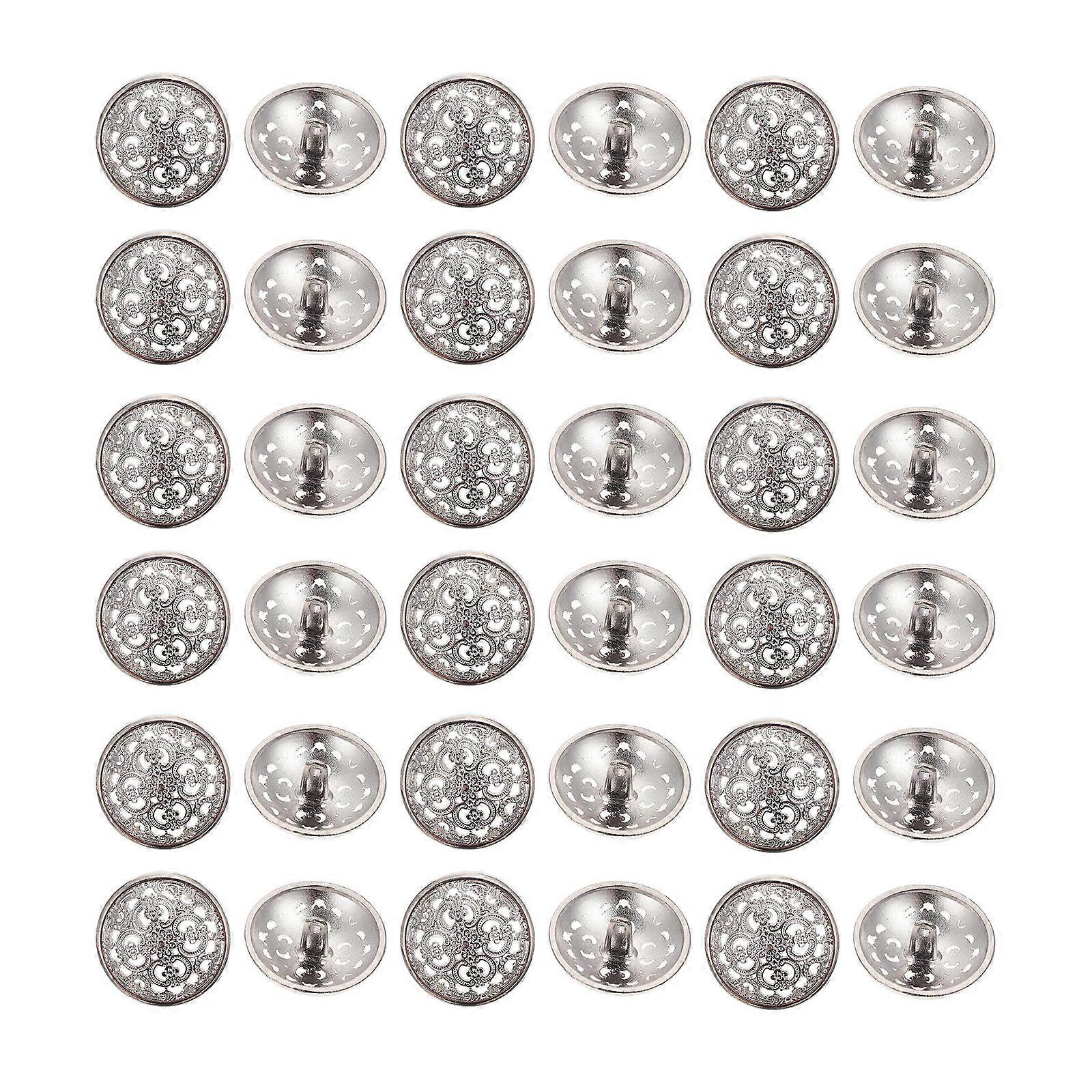 50pcs Hollow Metal Sewing Buttons for Coats, Jackets & Clothing – Durable Fasteners for DIY Sewing & Craft Projects