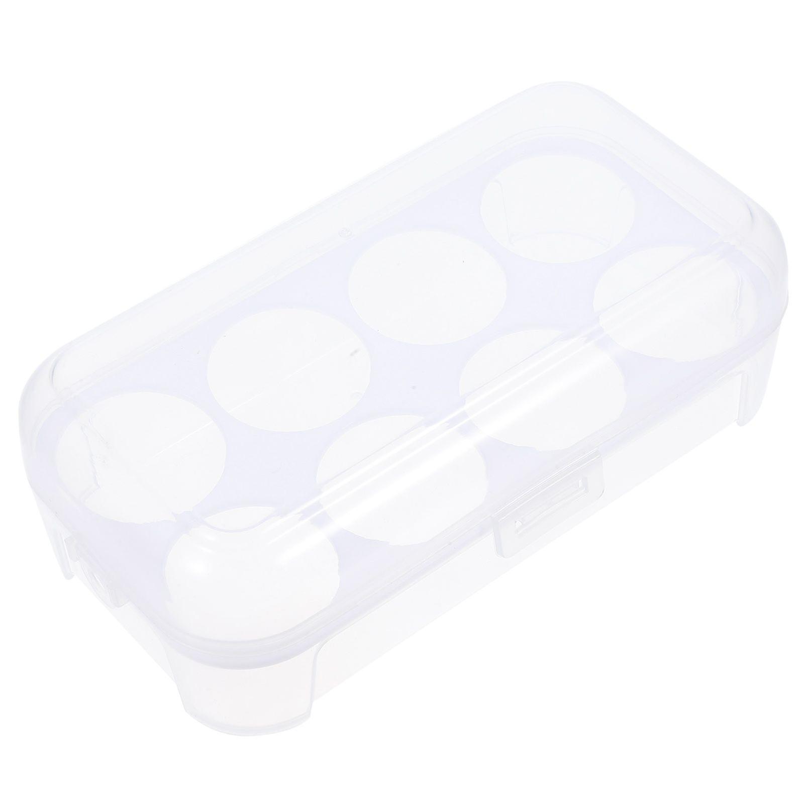 8 Eggs Storage Box Refrigerator Egg Holder Container Portable Eggs Carrier for Camping Picnic (White)