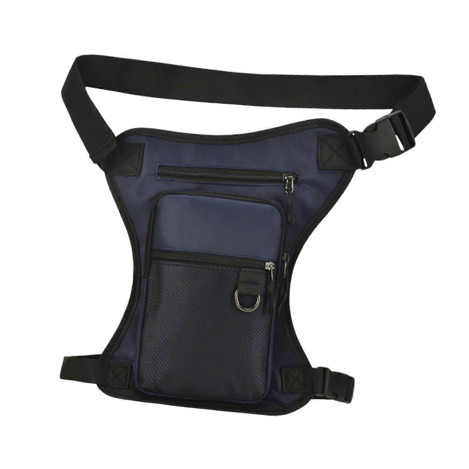 Waist Bag Adjustable With Multiple Pockets Unisex Thigh Bag Leg Bag For Cycling And Hiking Dark Blue