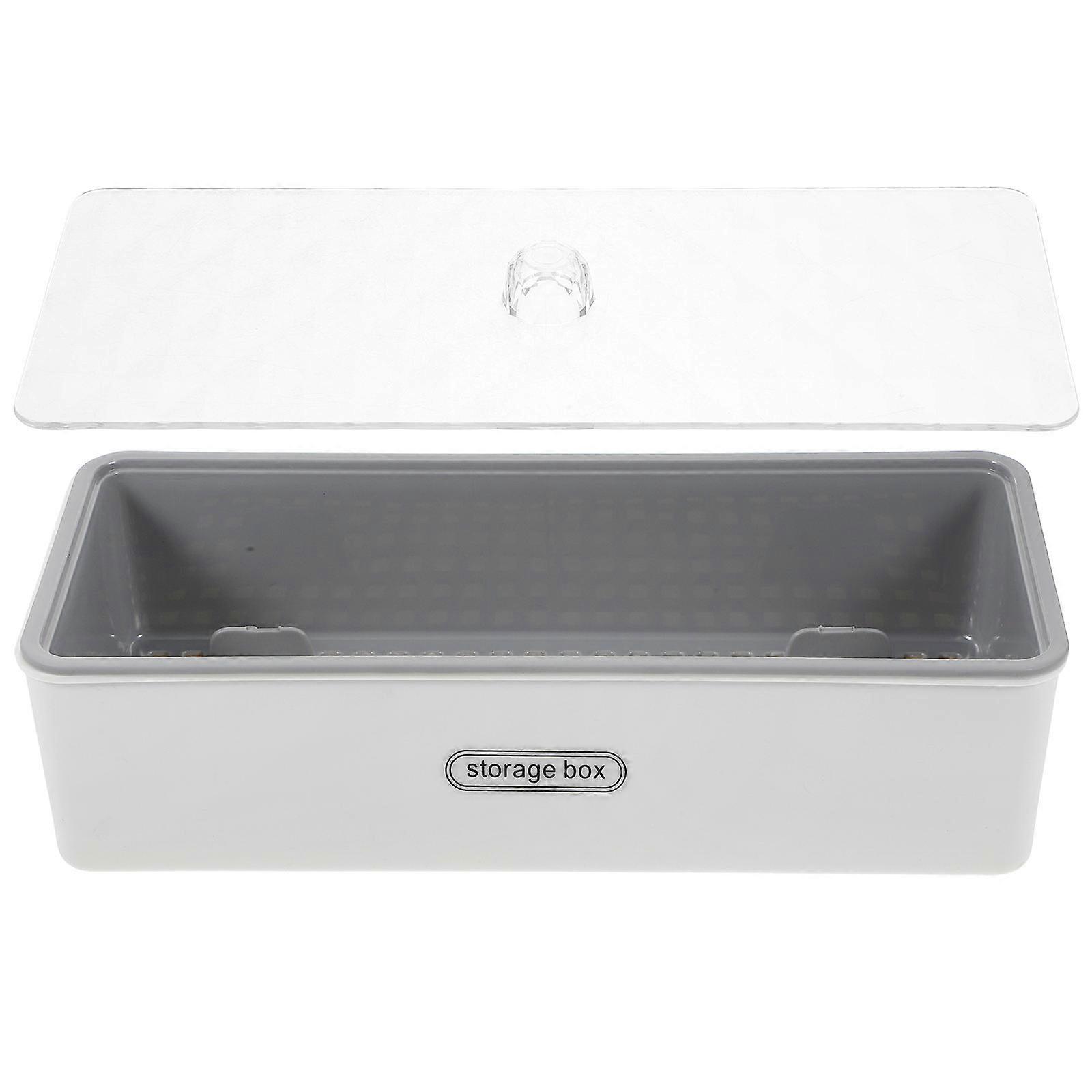 Chopsticks Storage Box & Cutlery Organizer with Draining Design, Pearl White Household Utensil Case for Easy Access and Tidy Countertops