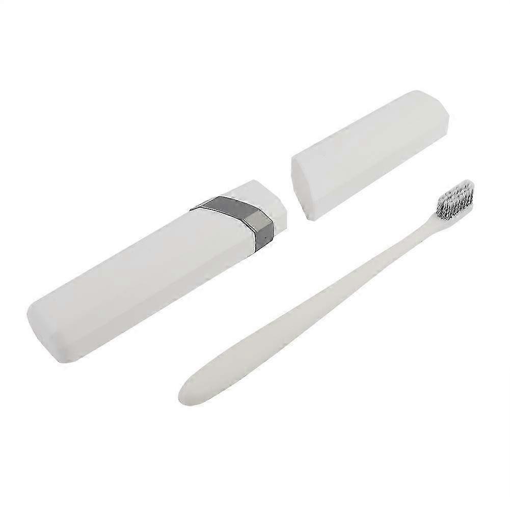 Portable Toothbrush Holder Case Set for Travel Storage - Compact White Organizer Box for Hygiene & Protection
