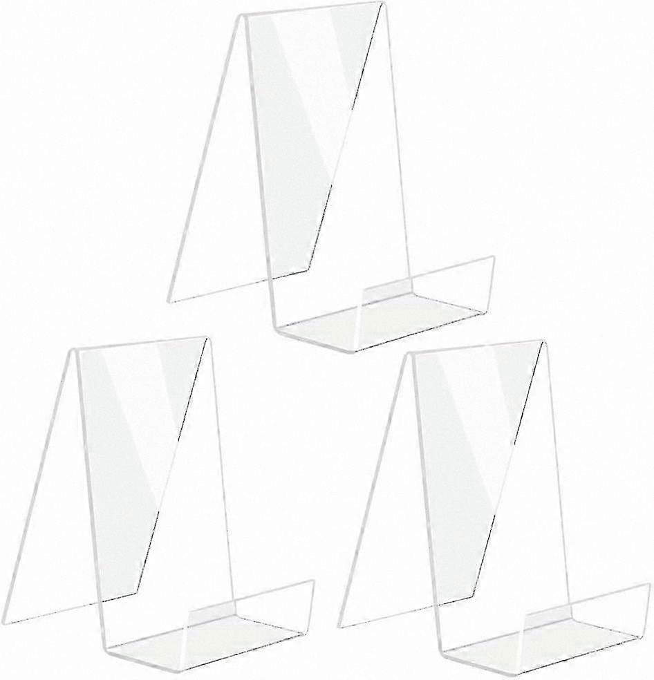 Clear Plastic Book Display Set, 3-Piece Shelf with Bookends for Organizing Books, Notebooks, and Picture Books