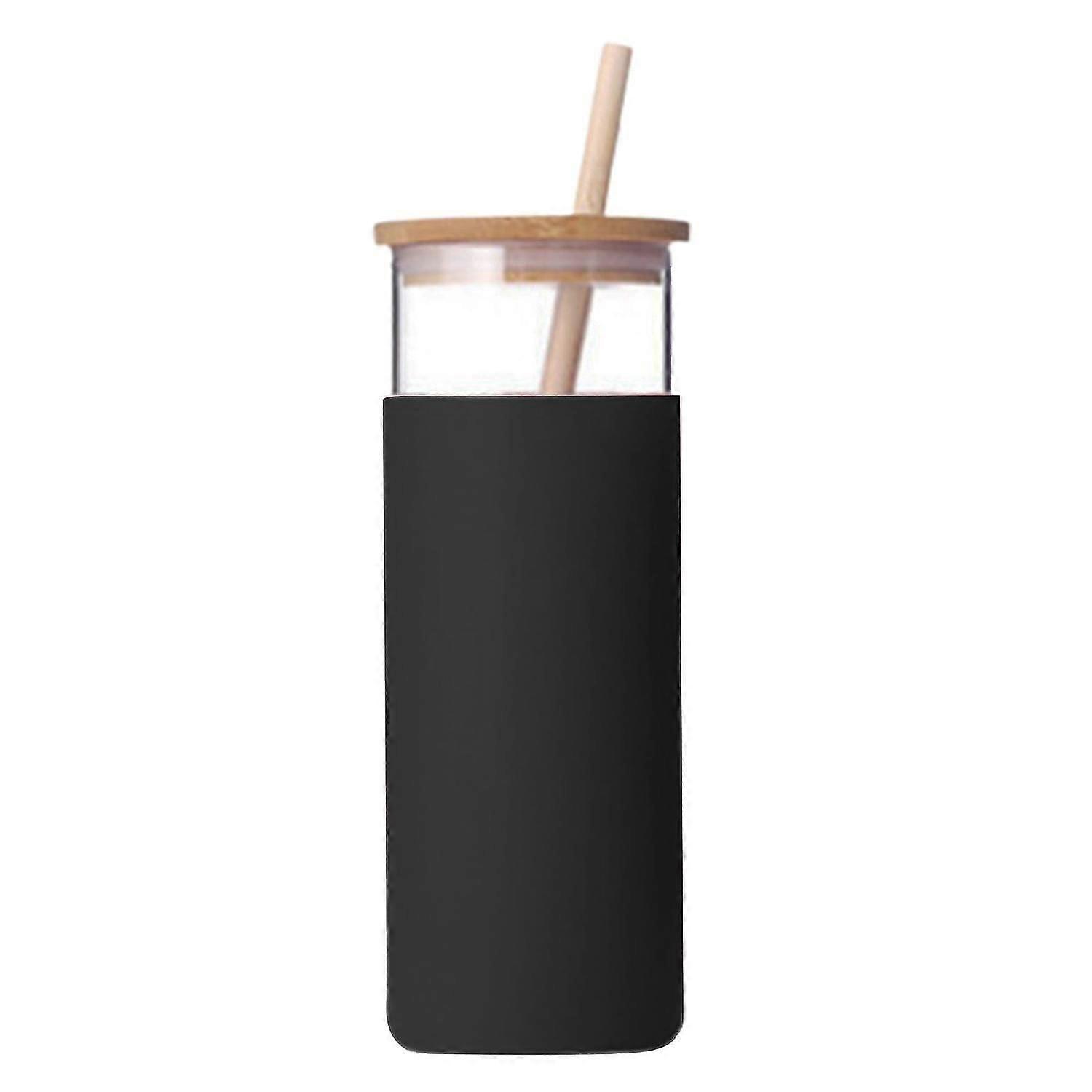 500ml Water Cup With Lid Shatterproof Glass Assorted Iced Coffee Tumbler Straw Bottle For Home