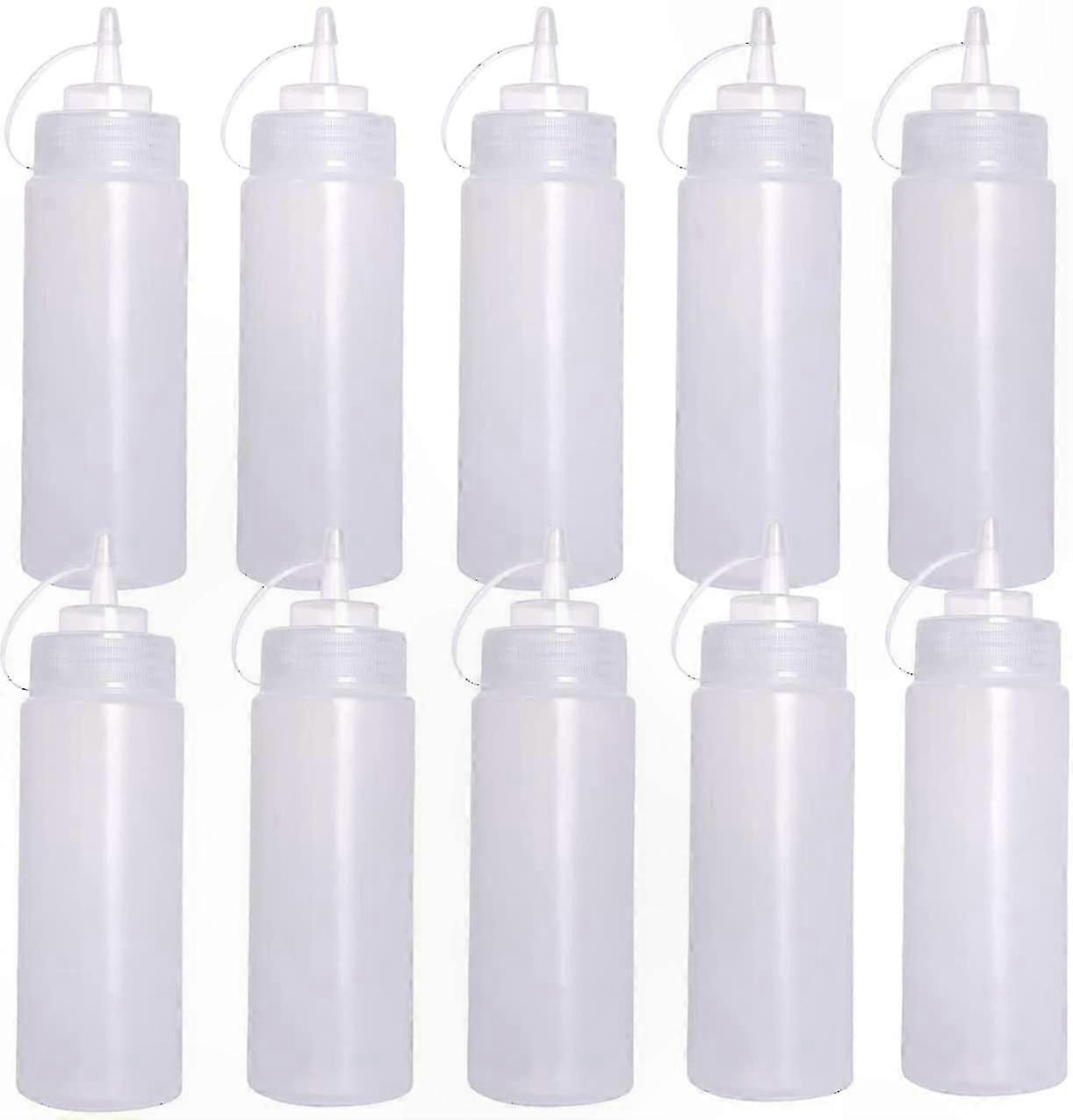 10 Pack 240ml Plastic Condiment Bottles for Sauces and Dressings