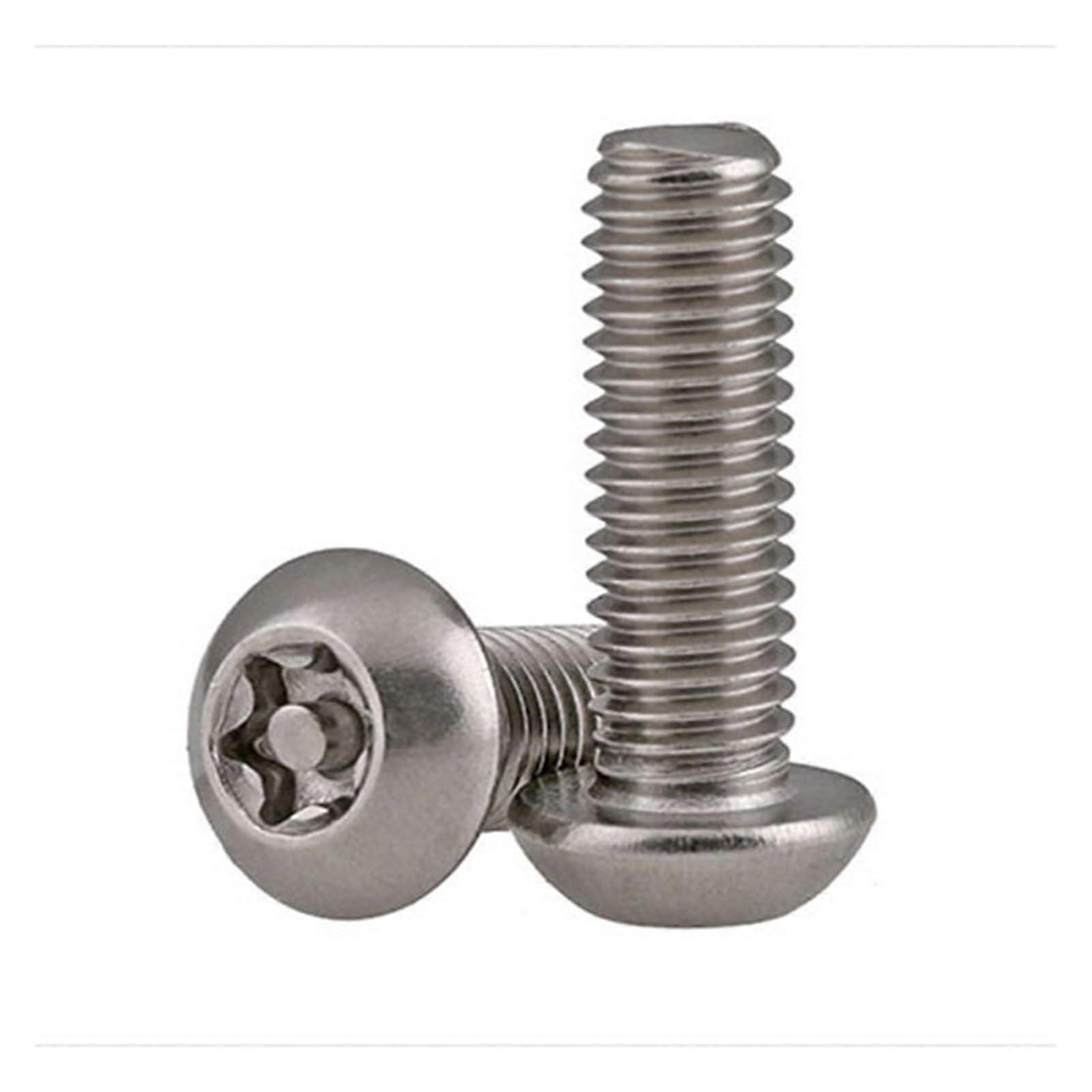 20/50/100/200pcs M2 / M2.5 / M3 / M4 / M5 / M6 Stainless Steel Flat Head Torx Screw with Pin Security Screws SS304 (M4X16 100PCS)