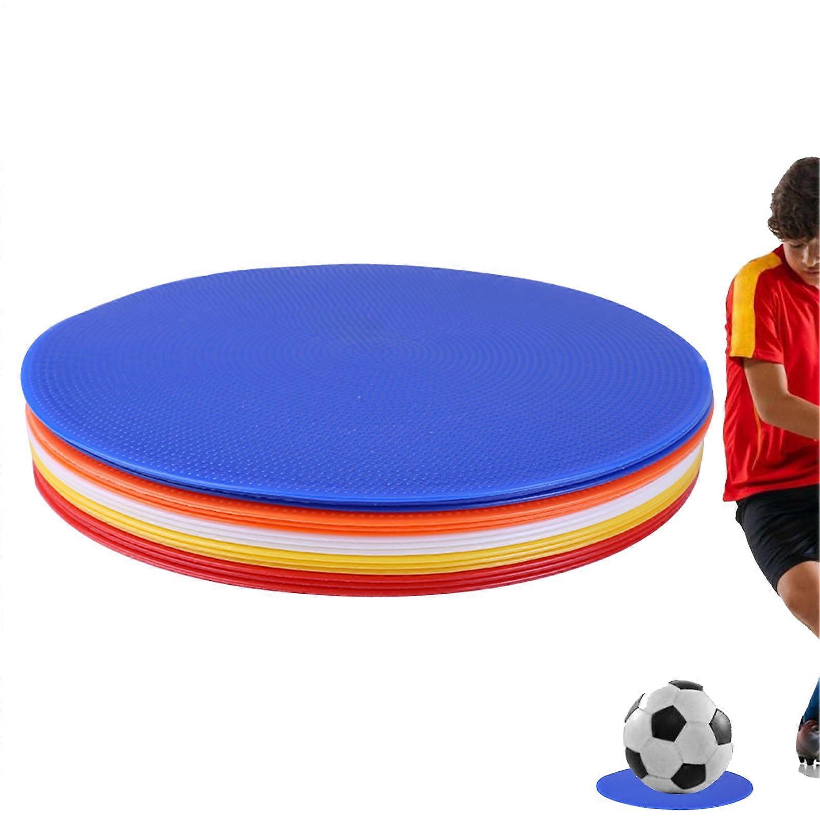 Soccer Training Equipment - 20cm Flat Agility Plates for Speed Drills and Coaching Boundary Set