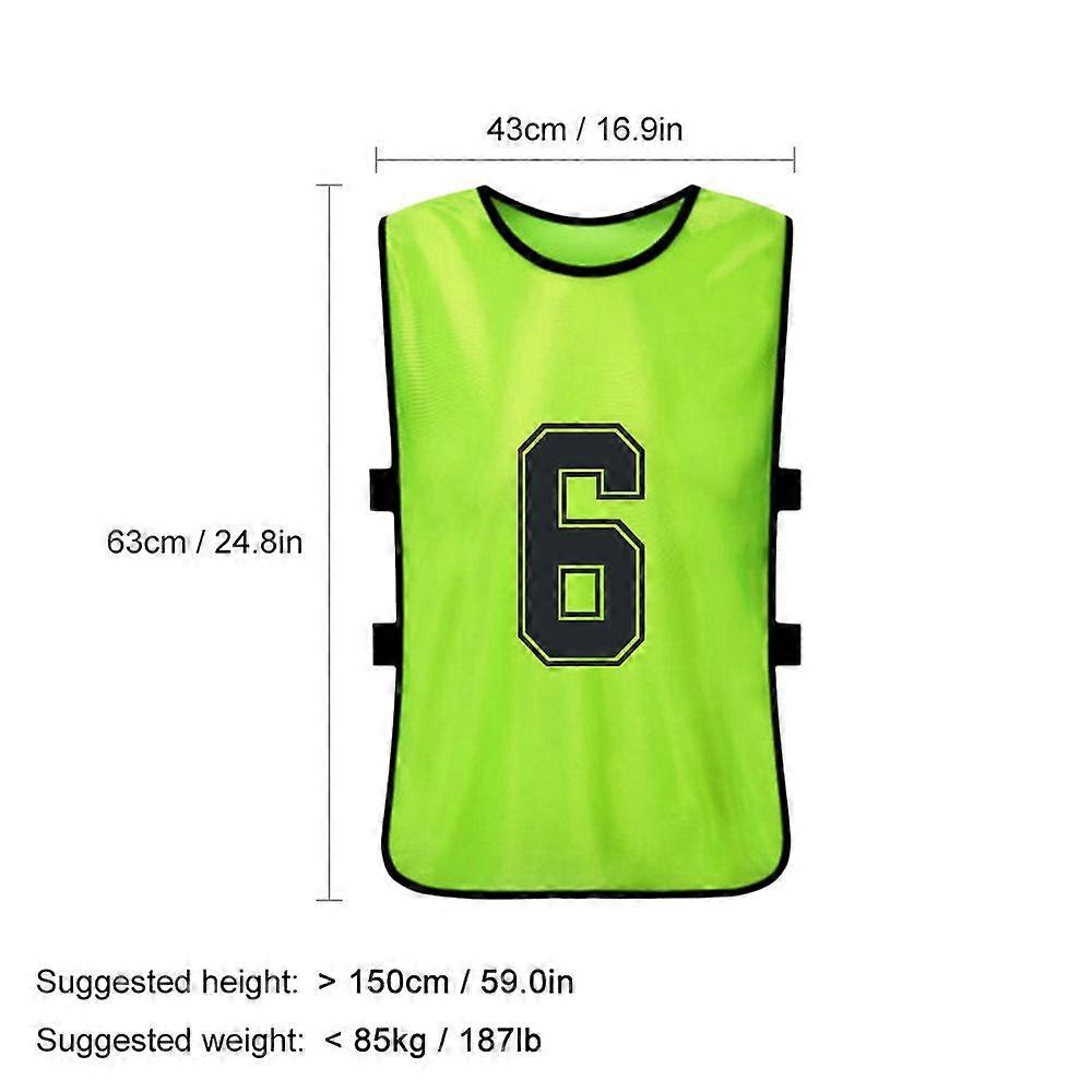 12 PCS Adults Soccer Pinnies Quick Drying Football Team Jerseys Youth Sports Scrimmage Soccer Team Training Numbered Bibs Practice Sports Vest