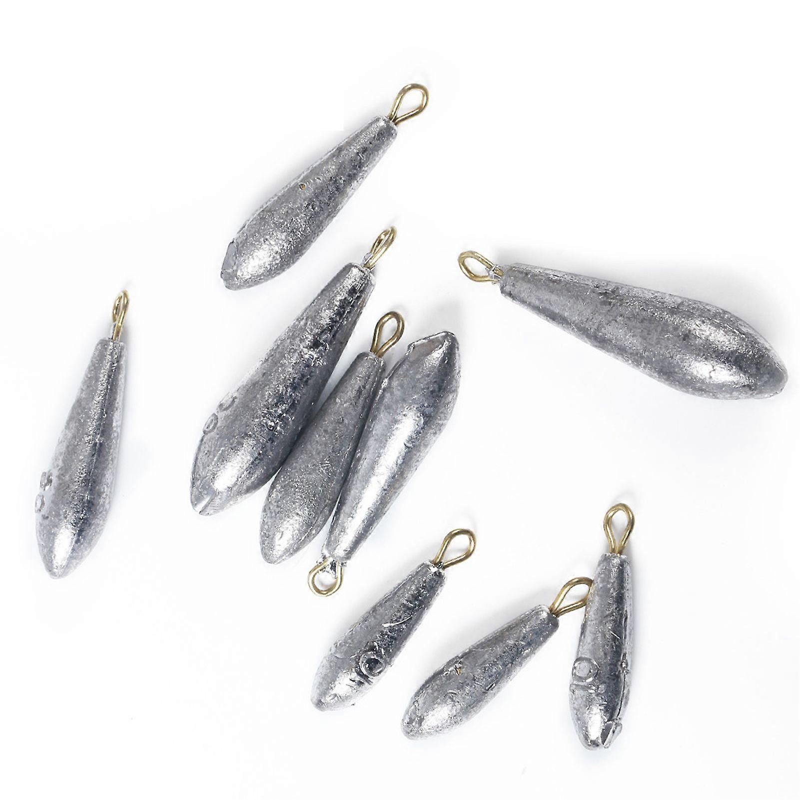 24pcs Raindrop Streamlined Shape Fishing Weights Fishing Sinker for Bottom Fishing Sea Fishing