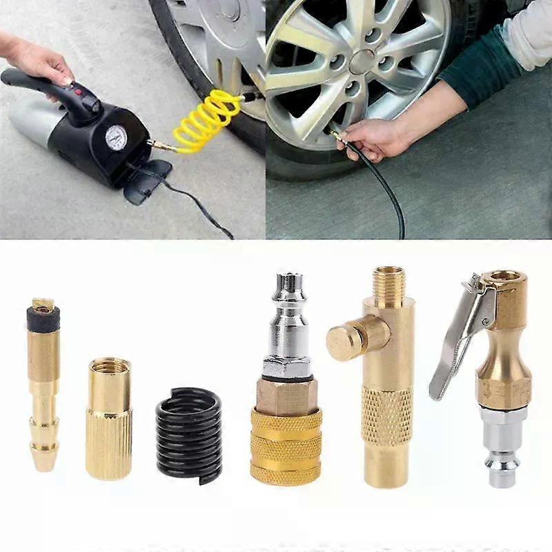 Tire Inflator Blow Adapter Nozzle for Standard Pump Air Compressor Twist-On Type with Barb Connector Air Chuck