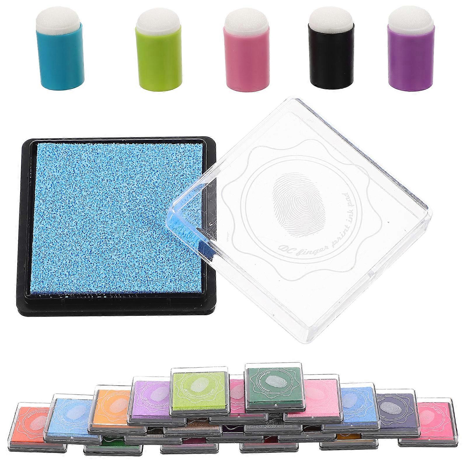 Stamp Tools Set Small Round for Art Supplies Plastic Sponge Assorted Color for Diy Art 1Set