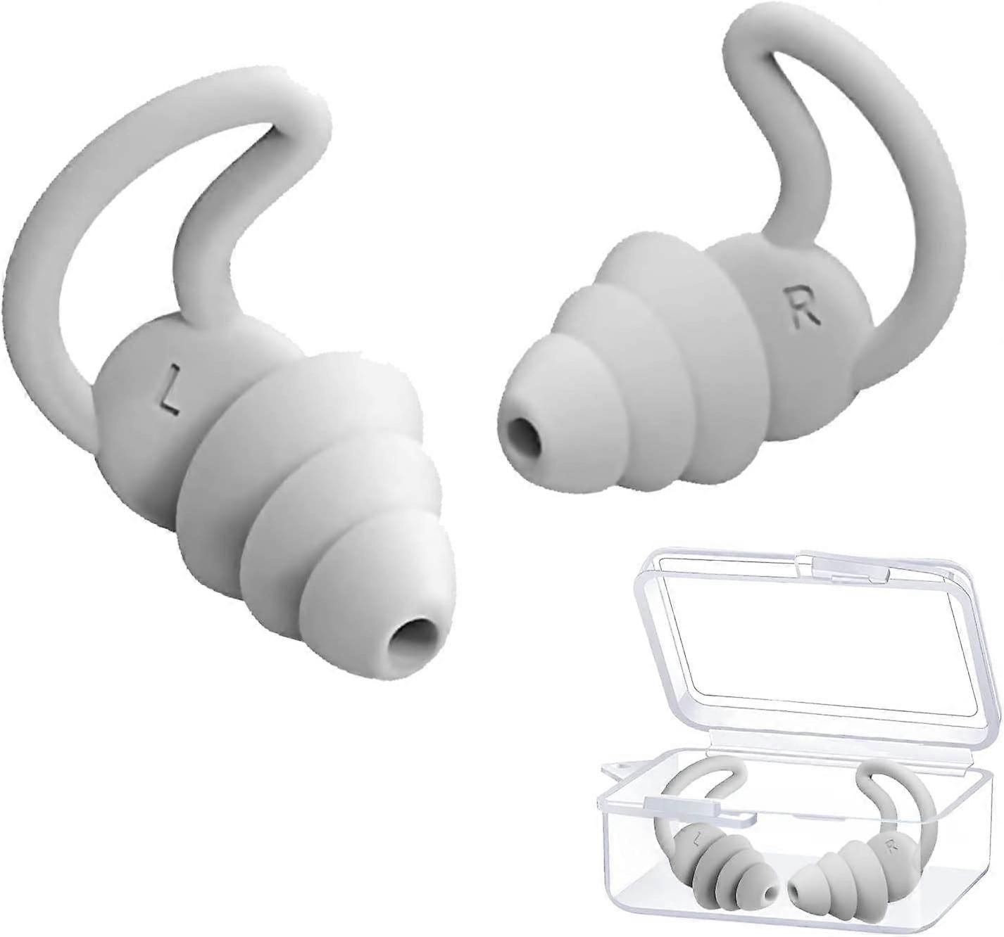 Silicone Ear Plugs for Sleeping, Swimming Noise Reduction 40dB NRR Reusable Waterproof Earplugs (1 Pair)