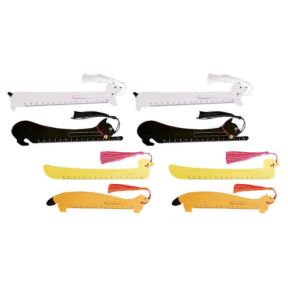Animal Scale Ruler Book Marking for Travelers Daily Planning Assorted Color Paper 8Pcs