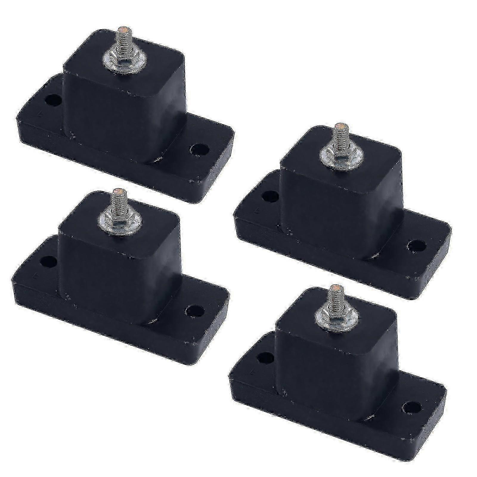 Shock Absorbing Rubber Mounting Bracket for Air Conditioner - Vibration Dampening Pads - 4 Pack Black