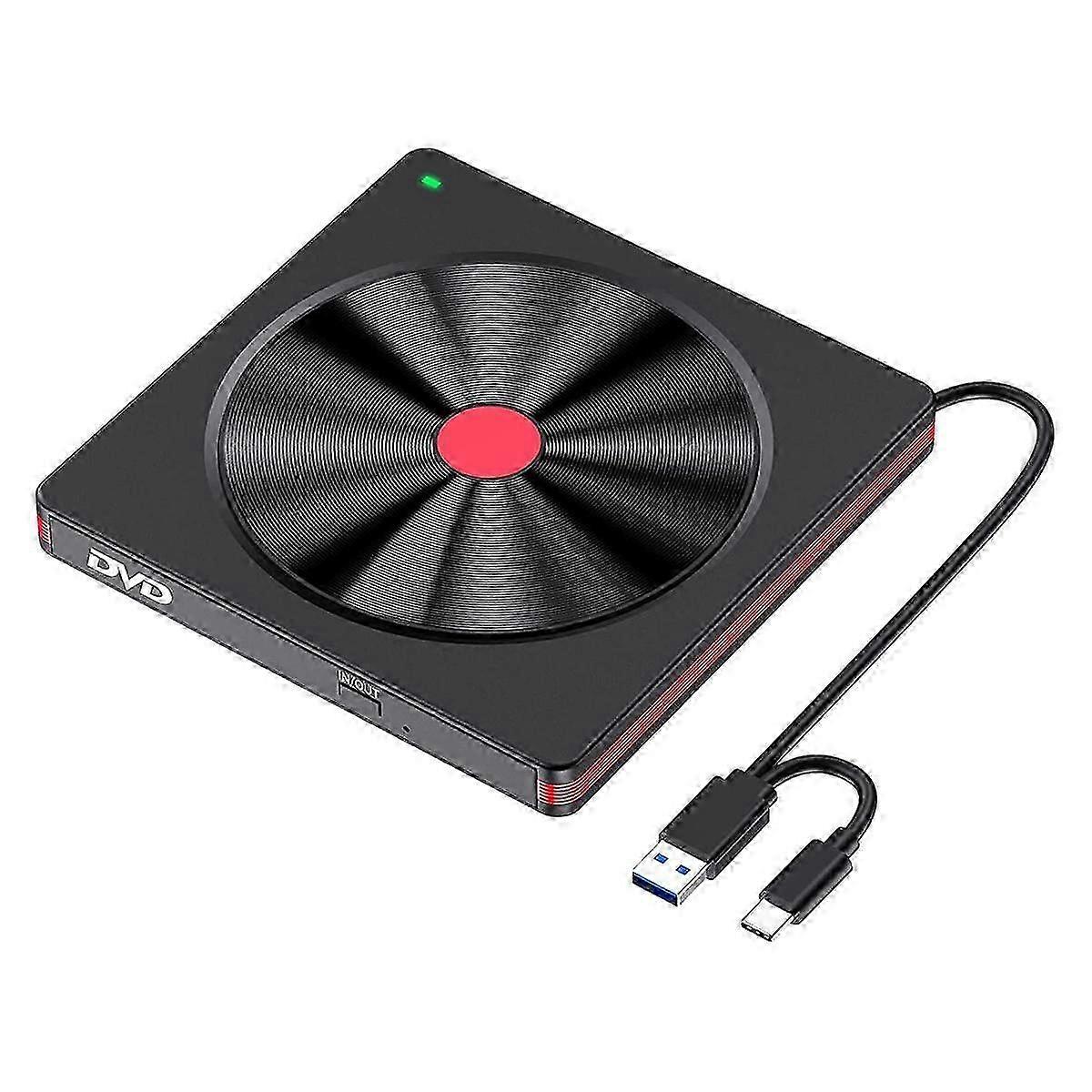 External CD DVD Drive,USB 3.0 DVD/CD ROM Reader Writer Burner for Laptop Desktop PC Windows 11/10/8/7/XP OS Linux