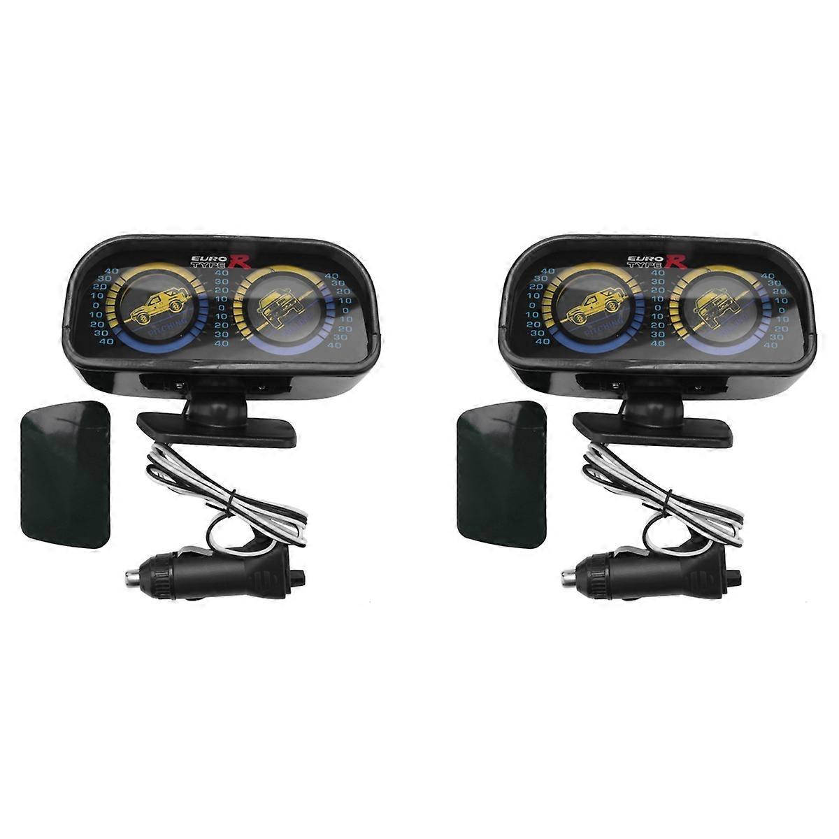 2X Car Adjustable Compass Balancer Slope Meter Tachometer