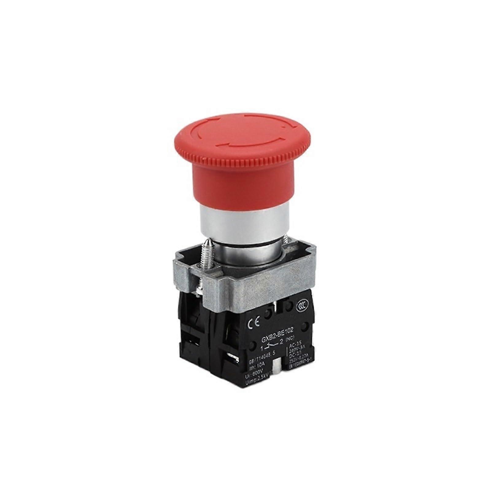 Emergency Stop Button Switch XB2 40mm Mushroom Head, Latching, 1NO/1NC, 220V 5A