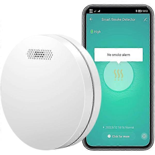 WiFi Smoke Sensor with Battery Smart Wireless Fire Alarm with Test Alarm for Fire Warning 1 Piece