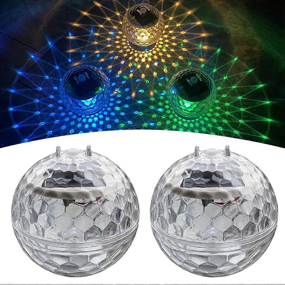 Solar Floating Pool Lighting LED Pool Lights Pack Of 2 Underwater IP65 Waterproof 7 Colors For Pools Ponds Water Parks