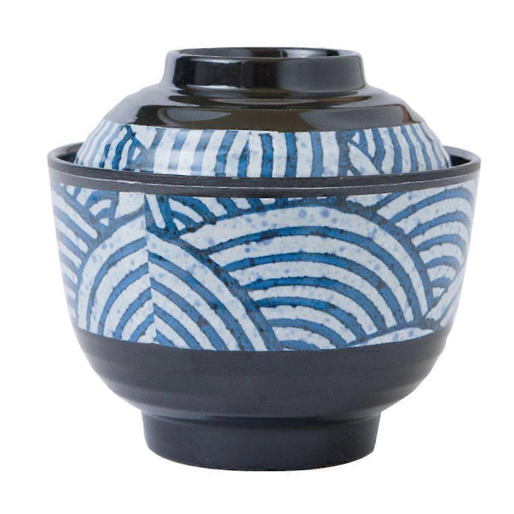 1pc Japanese Style Miso with Lid Soup Bowl Ramen Bowl Melamine Soup Bowl