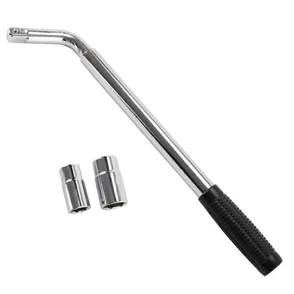 Extendable Lug Wheel Brace Wrench 380-500 mm Telescopic Auto Socket, L-Shaped Tire Wrench, Socket Sizes 17, 19, 21, 23 mm