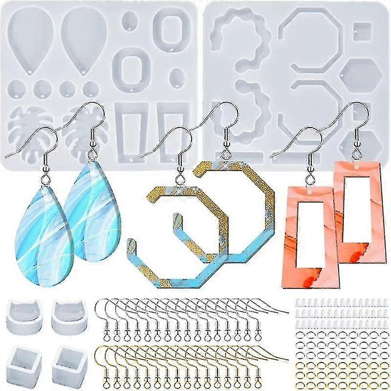 Resin earring silicone molds, 2-piece set, easy to demold and clean, suitable for multiple materials