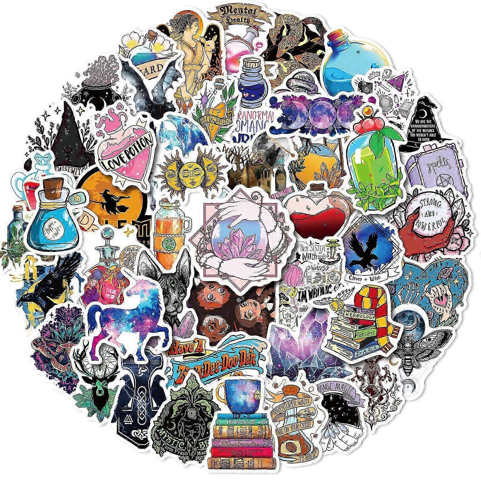 Medieval Magic Stickers, Set of 50, Waterproof and UV Resistant, Great for All Your Gadgets