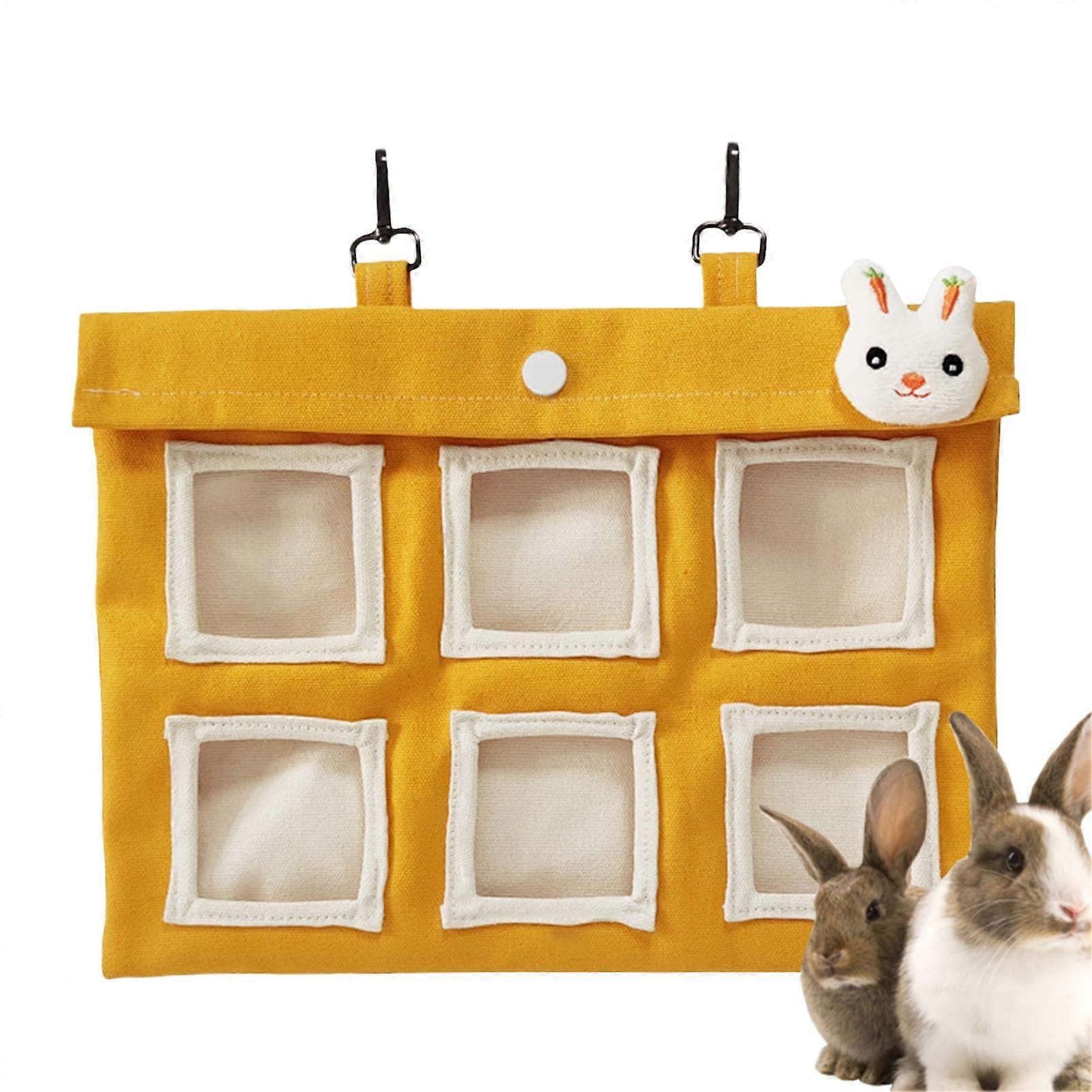 Bunny Hay Holder, Large Hay Feeding Bag, Hangable, Compatible With Rabbits, Guinea Pigs, Chinchillas, Hamsters