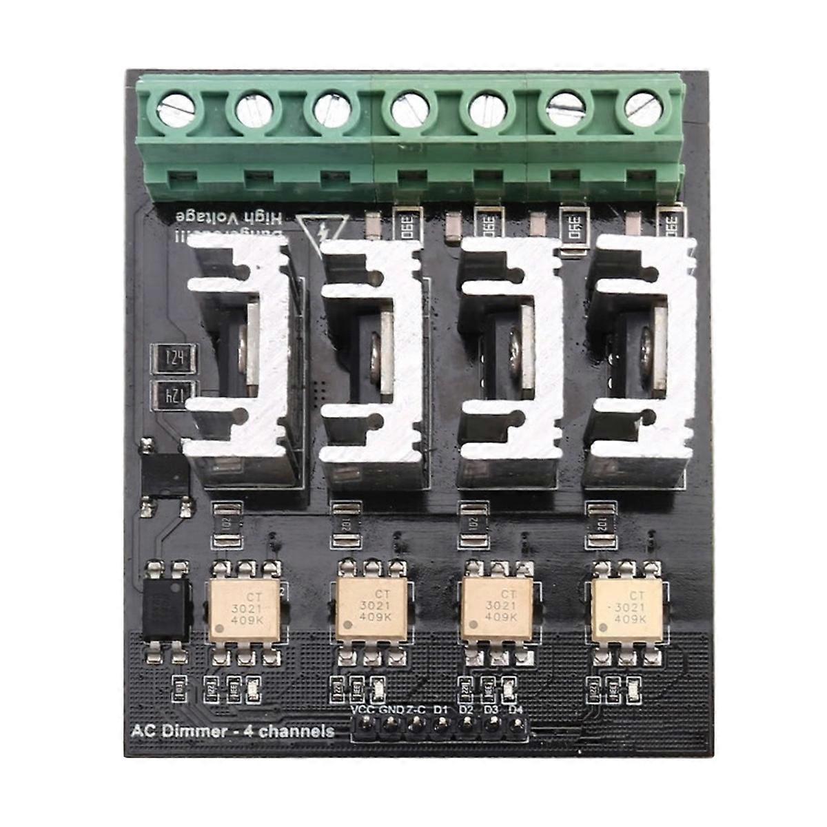 AC Dimmer Module, 4 Channel, 3.3V/5V Logic, Up to 220V (5A-10A), Light Lamp Dimming and Motor Dimmer Module