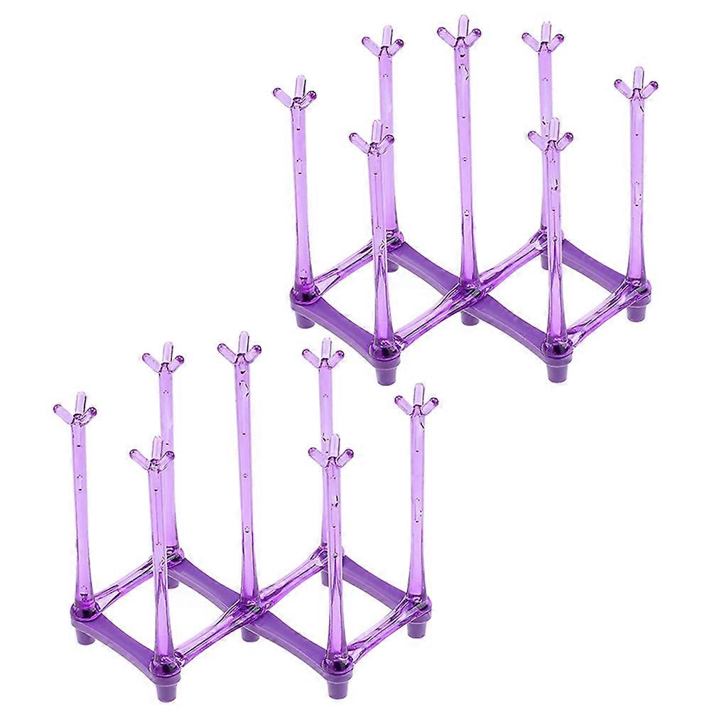 Drying Rack For Baby Bottles 2Pcs Purple Kitchen Organizer With Retractable Design For Mothers Families With Babies