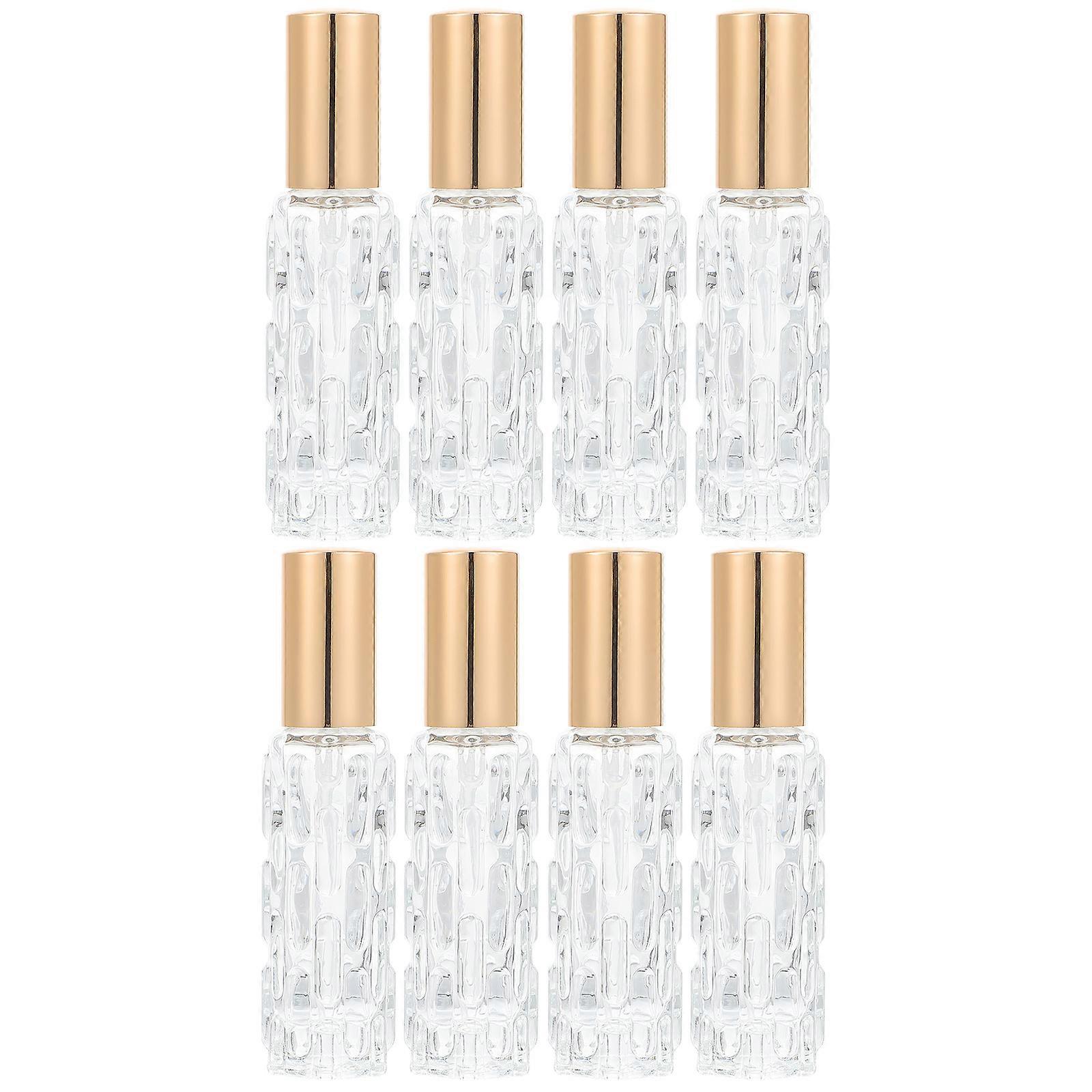 Golden Glass Perfume Spray Bottle for Travel 8Pcs Refillable Empty Atomizer