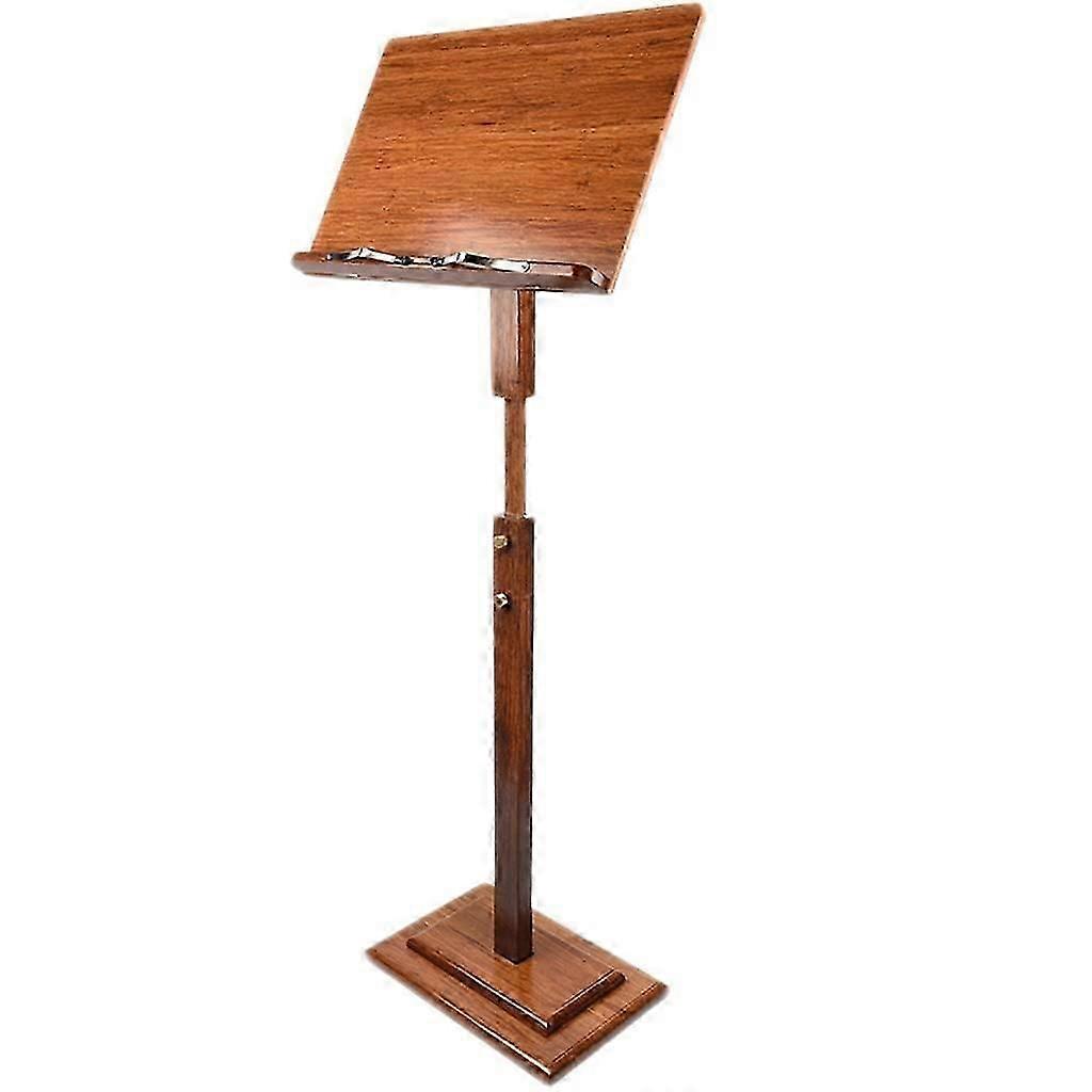 Portable music stand with adjustable height, vertical bamboo zither guitar stand (Brown2, A)