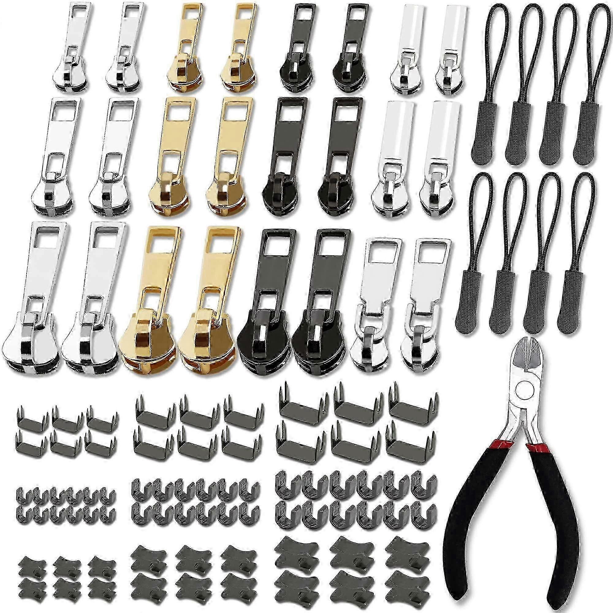 Κιτ επισκευής φερμουάρ, 105 τμχ, Σετ επισκευής φερμουάρ, Αντικατάσταση τραβήγματος φερμουάρ, Κιτ επισκευής φερμουάρ, Φερμουάρ, Fix A Zipper, 3 μεγέθη: 3/5/8_lucky_b