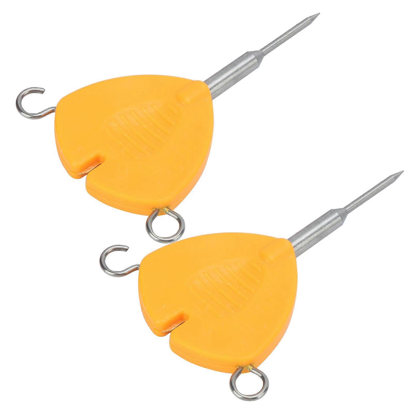 2Pcs Orange Portable Fishing Bait Needle Hook Knot Puller Tool