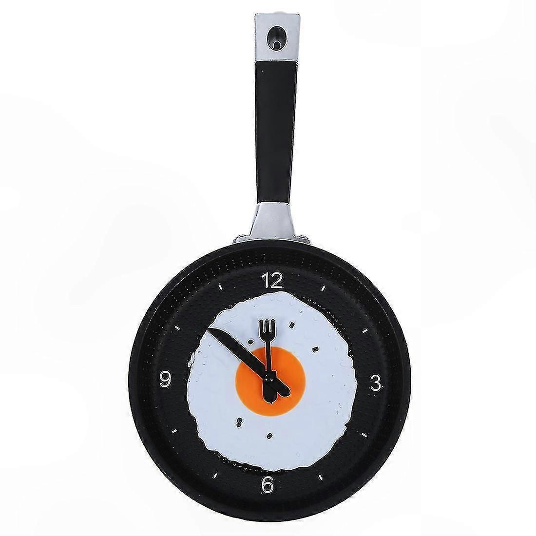 Green Fried Egg Design Novelty Wall Clock for Kitchen or Cafe Decor