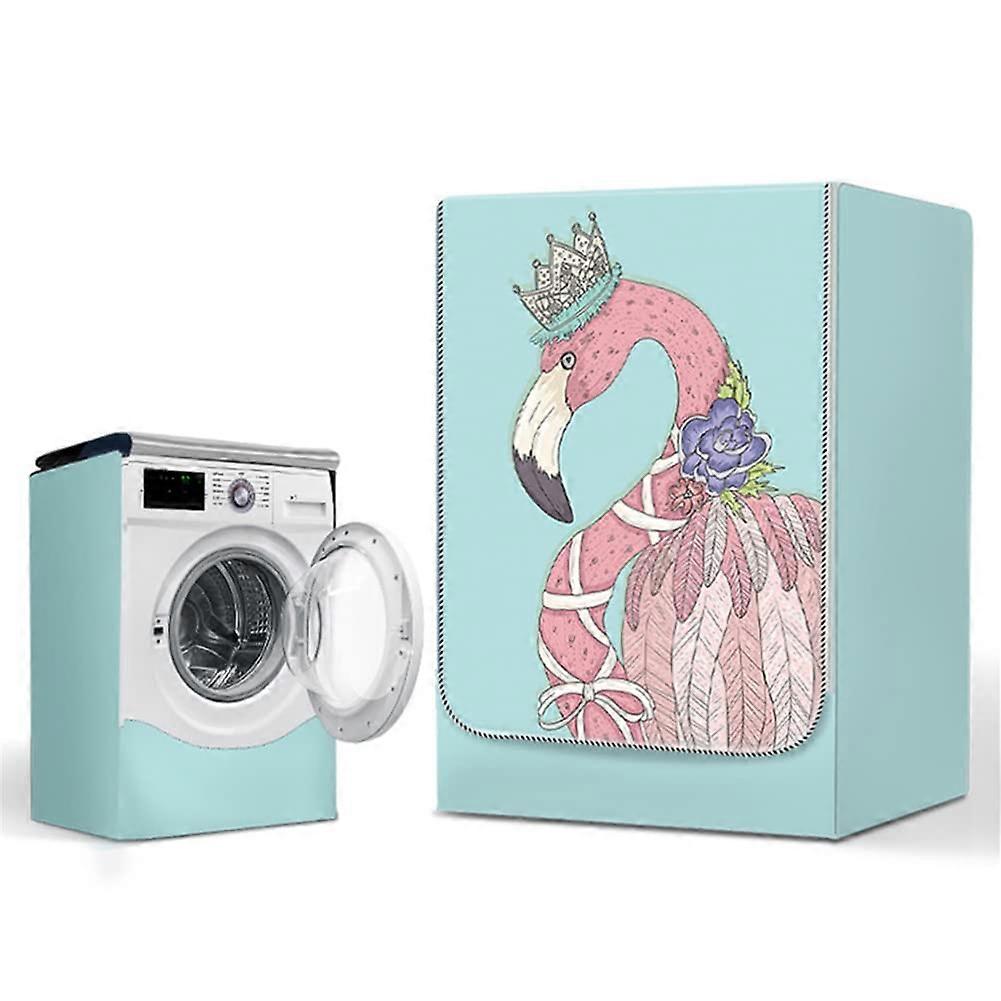 Washer Dustproof Cover FrontLoad Protector Waterproof Flower Flamingo S Size Fits Most FrontLoad Washers And Dryers