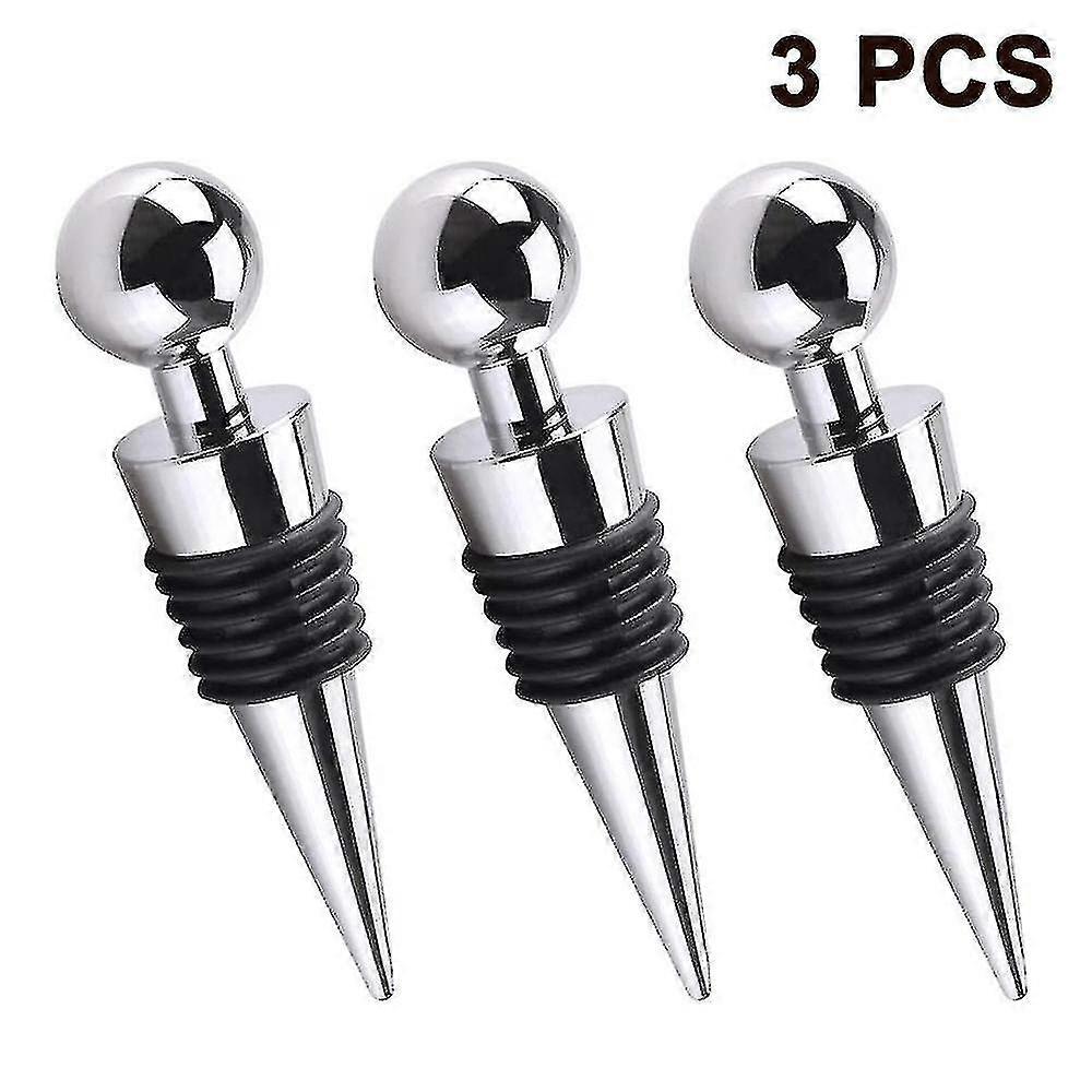 3 Pcs Wine Upscale Wine Bottle Stoppers Aluminum Alloy Wine Bottle Stoppers